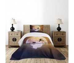 Boy and Cat on Rope Bedspread Set