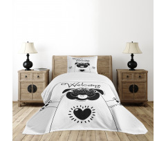 Black and White Dog Bedspread Set