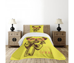 Intellectual Dog Glasses Bedspread Set