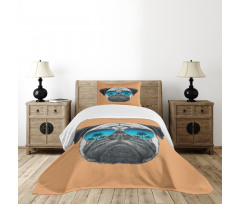 Dog and Sunglasses Bedspread Set