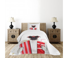 Dog Going to the Movies Bedspread Set