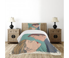 Lovers About to Kiss Art Bedspread Set