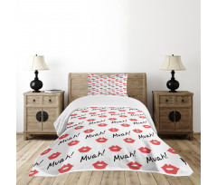 Red Woman Lips Romance Bedspread Set