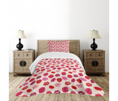 Vivid Colored Lips Glamour Bedspread Set