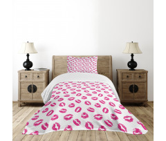 Vibrant Colored Lipstick Bedspread Set