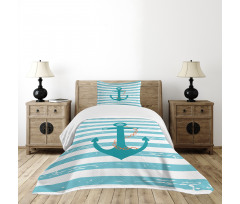 Ship Anchor Marine Life Bedspread Set