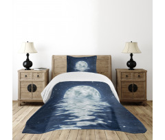 Moon Setting over Sea Bedspread Set