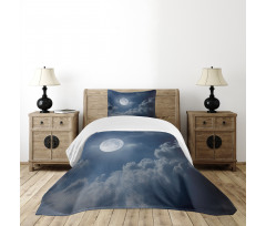 Night Skyline Full Moon Bedspread Set
