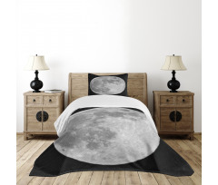 Monochrome Full Moon Art Bedspread Set