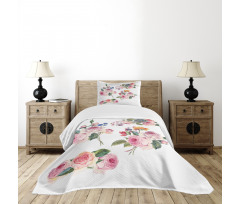 English Wild Roses Bouquet Bedspread Set