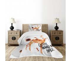 Deer Antlers Nature Bedspread Set