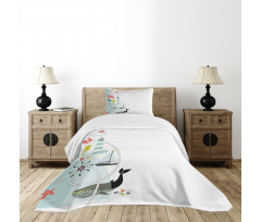 Ornate Border Design Bedspread Set
