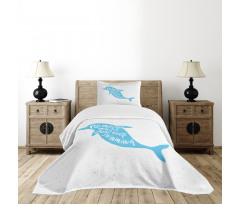 Hand Drawn Sea Mammal Bedspread Set