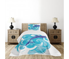 Waves Aqua Life Nature Bedspread Set