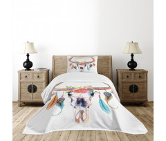 Bull Skull Bedspread Set