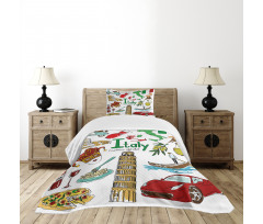 Fun Colorful Sketch Style Bedspread Set