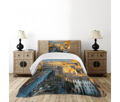 Colosseum View in Rome Bedspread Set