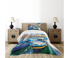 Colorful Procida Island Bedspread Set