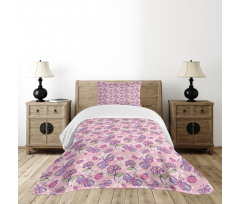 Butterfly Cartoon Style Bedspread Set