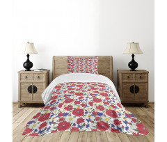 Blooming Red Poppies Bedspread Set