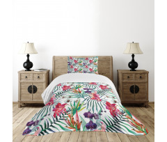 Watercolor Art Tropical Bedspread Set