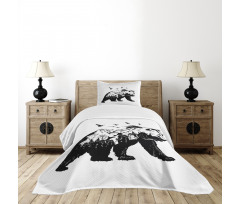 Wildlife Mammal Silhouette Bedspread Set