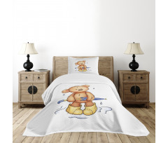 Teddy Bear Rain Umbrella Bedspread Set