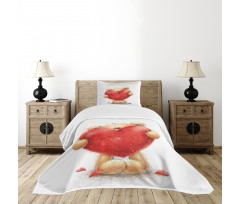 Romantic Mascot Red Heart Bedspread Set