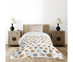 Happy Funny Kittens Bedspread Set