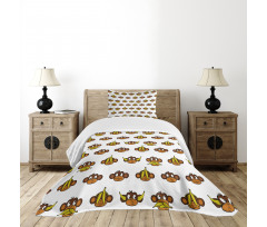 Funny Monkeys Bananas Bedspread Set