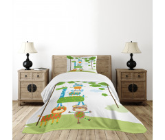 Funny Jungle Creatures Bedspread Set