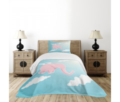 Pink Elephant Happiness Bedspread Set