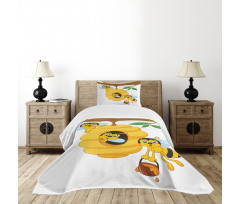 Tree with Beehive Honey Bedspread Set