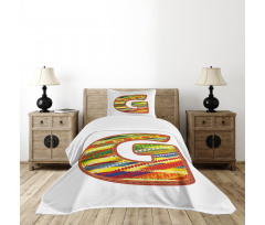 G Red Calligraphy Name Bedspread Set