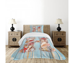 Seashells Starfishes Bedspread Set