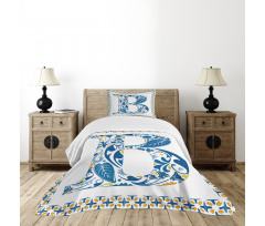 Floral Artwork Design Bedspread Set