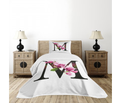 M with Magnolia Floral Bedspread Set