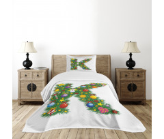 Tree Font Xmas Bedspread Set