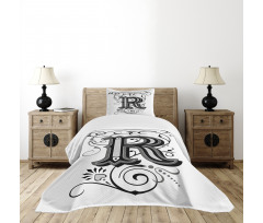 Antique R Typography Bedspread Set