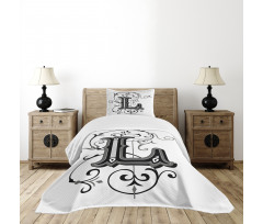 Ornate Capital L Art Bedspread Set