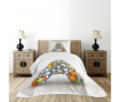 Sports Balls Stacked Bedspread Set