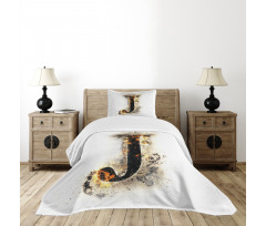 Majusclue J Burning Bedspread Set