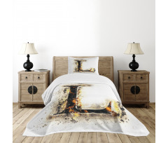 Fire Letter Capital L Bedspread Set