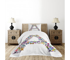 Butterfly Font Style Bedspread Set