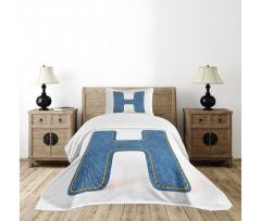 Denim Writing Bedspread Set