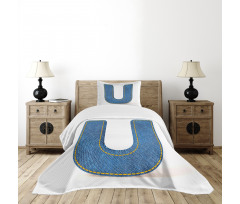 Denim Letter Alphabet Bedspread Set