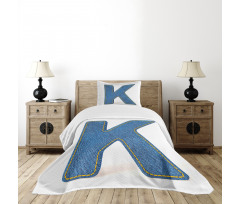 Alphabet Font Style Bedspread Set