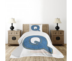 Conceptual Denim Font Bedspread Set