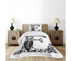 Floral Swirls Big Leaf Bedspread Set