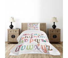 Girly Feminine Alphabet Bedspread Set